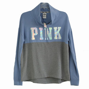 Victoria Secret Pink Quarter Zip Small Pullover New